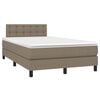 vidaXL Boxspring met matras stof taupe 120x190 cm