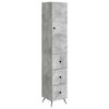 vidaXL Kastenset 2 st 34,5 x 34,5 x 90 cm Bewerkt hout Betongrijs