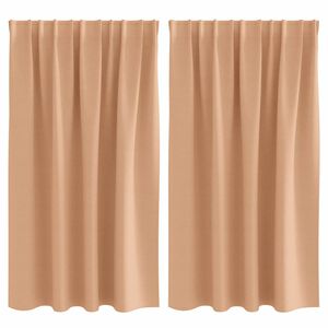 vidaXL Zwart-out Gordijnen met Ringen 2 pcs Licht Bruin 140 x 140 cm