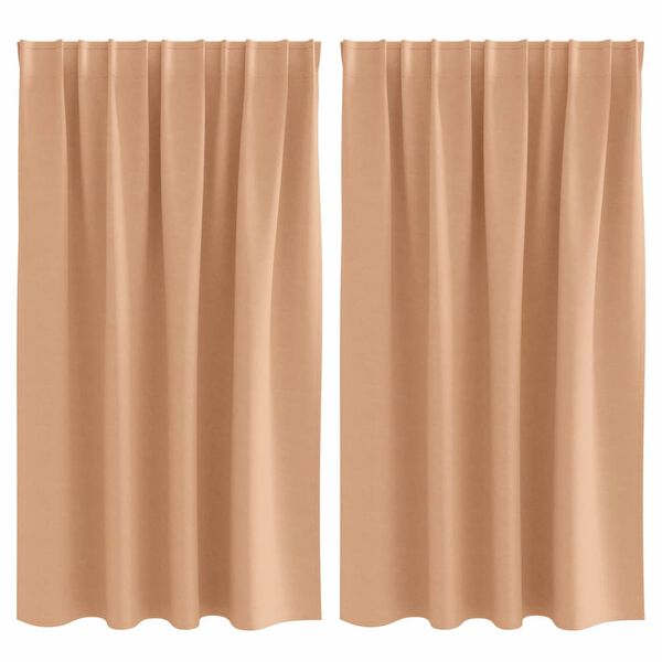vidaXL Zwart-out Gordijnen met Ringen 2 pcs Licht Bruin 140 x 140 cm