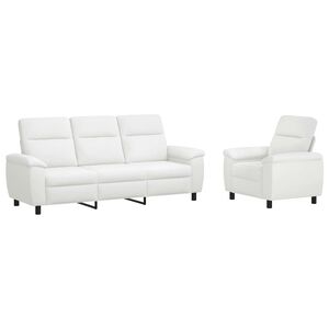 vidaXL Bankstel 2 pcs Wit Stof