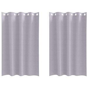 vidaXL Zwart-out Gordijnen met Ringen 2 pcs Metaalgrijs 175 x 140 cm