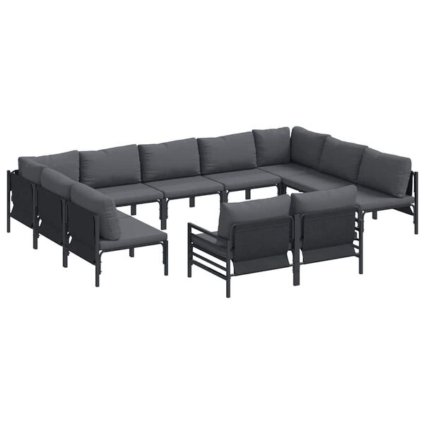 vidaXL Tuin Sofa Set Antraciet Staal