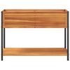vidaXL Plantenbak met schap 110x45x80 cm massief acaciahout en staal