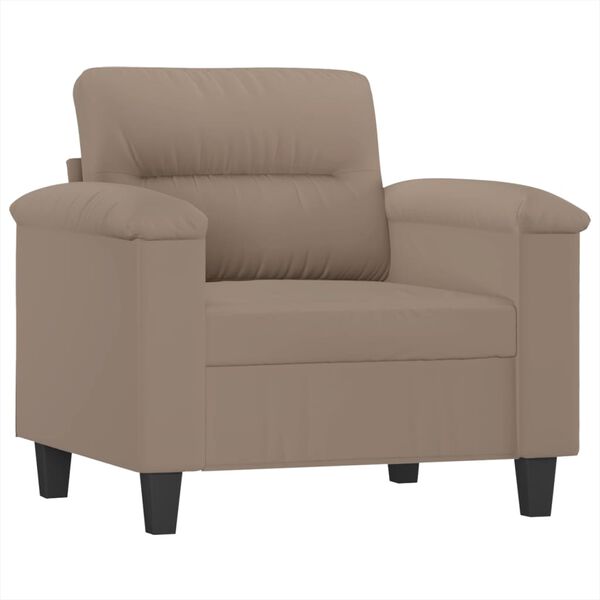 vidaXL Fauteuil met voetenbank 60 cm microvezelstof taupe