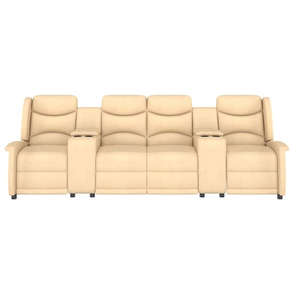 vidaXL Massagestoel 4-zits verstelbaar met bekerhouder crèmekleurig