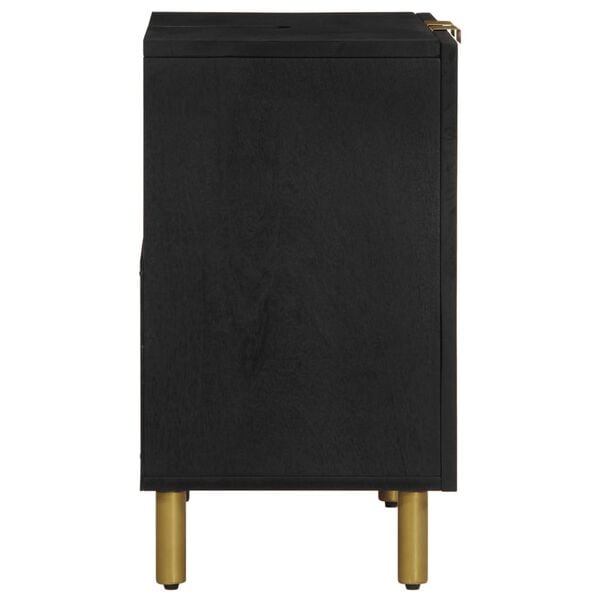 vidaXL Wastafelkast 62x33x58 cm bewerkt hout zwart