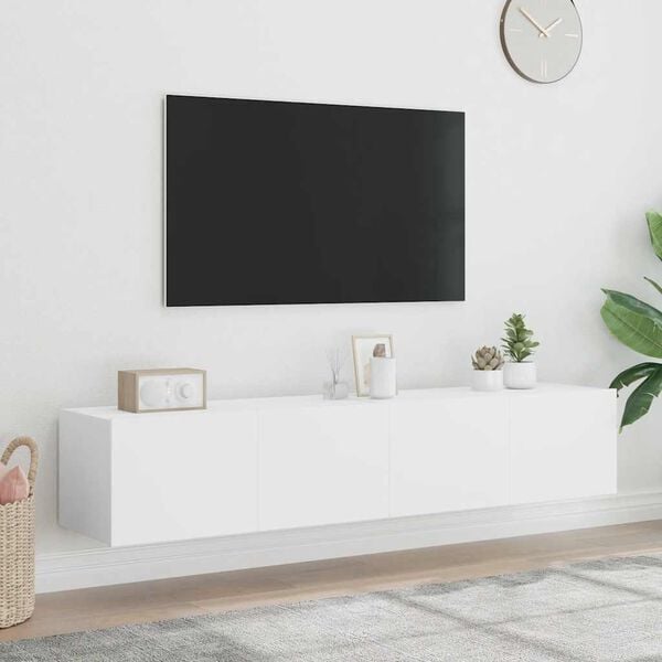 vidaXL Tv-wandmeubels met LED-verlichting 2 st 80x35x31 cm wit