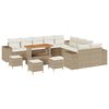 vidaXL Tuin Sofa Set met kussen 14 pcs Beige poly rattan