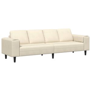 vidaXL Bank Cr&egrave;me 250 x 77 x 76 cm Katoen Stof