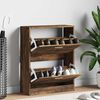 vidaXL Schoenenkast 63x24x81 cm bewerkt hout gerookt eikenkleurig