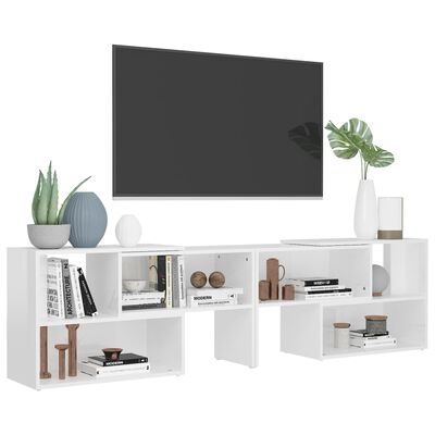 vidaXL Tv-meubel 149x30x52 cm spaanplaat hoogglans wit