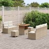 vidaXL Tuinbankenset met kussen 8 pcs Beige poly rattan