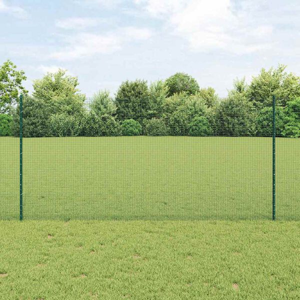 vidaXL Hek met Paal Groen 1,2 x 10 m Staal en PVC