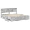 vidaXL Bedframe met lade Beton Grijs 200 x 200 cm Ingenieurshout