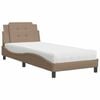 vidaXL Bed met matras Zadar kunstleer cappuccinokleurig 90x200 cm