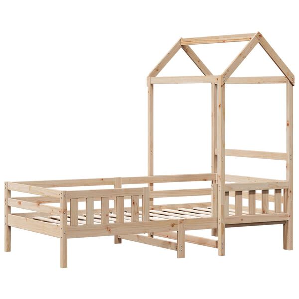 vidaXL Bedframe met huisje massief grenenhout 100x200 cm