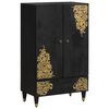 vidaXL Hoge kast Zwart 60 x 33 x 100 cm Massief Mango Hout