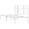 vidaXL Bedframe met hoofdbord metaal wit 80x200 cm