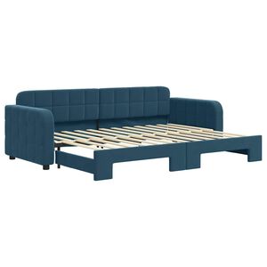 vidaXL Slaapbank met onderschuifbed 80x200 cm fluweel blauw