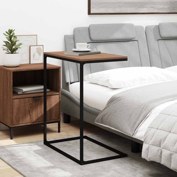 vidaXL Bijzettafel 55x35x66 cm bewerkt hout zwart