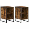 vidaXL Nachtkastje 2 st Gerookt eiken 39.5 x 30 x 50 cm Bewerkt hout