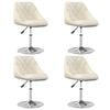 vidaXL Eetkamerstoelen draaibaar 4 st fluweel cr&egrave;mekleurig