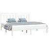 vidaXL Bedframe massief hout wit 200x200 cm