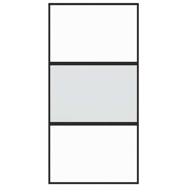 vidaXL Schuifdeur 102,5x205 cm gehard glas en aluminium zwart