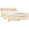 vidaXL Boxspring met matras stof cr&egrave;mekleurig 140x200 cm
