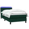 vidaXL Boxspring met matras en LED fluweel donkergroen 80x220 cm