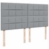vidaXL Boxspring met matras stof lichtgrijs 200x200 cm