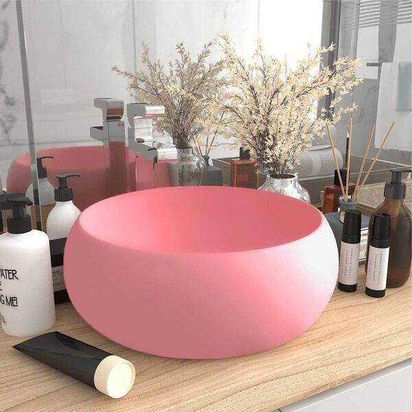 vidaXL Wastafel rond 40x15 cm keramiek matroze