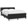 vidaXL Boxspring met matras fluweel zwart 160x210 cm