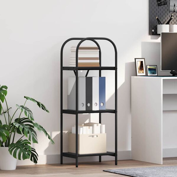 vidaXL Boekenkast Zwart Eiken 40 x 30 x 109 cm Bewerkt hout