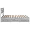 vidaXL Bedframe met lade Grijs Sonoma 200 x 200 cm Ingenieurshout