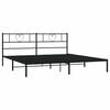 vidaXL Bedframe met hoofdbord metaal zwart 180x200 cm