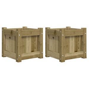 vidaXL Plantenbakken 2 st cm ge&iuml;mpregneerd hout
