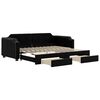 vidaXL Slaapbank met onderschuifbed en lades 80x200 cm stof zwart