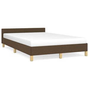 vidaXL Bedframe zonder matras 120x200 cm stof donkerbruin
