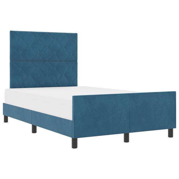 vidaXL Boxspringbed met hoofdeinde Donkerblauw 120 x 190 cm Fluweel