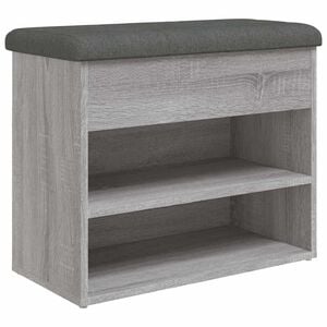 vidaXL Schoenenbankje 62x32x50 cm bewerkt hout grijs sonoma