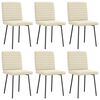 vidaXL Eetkamerstoelen 6 st kunstleer cr&egrave;mekleurig