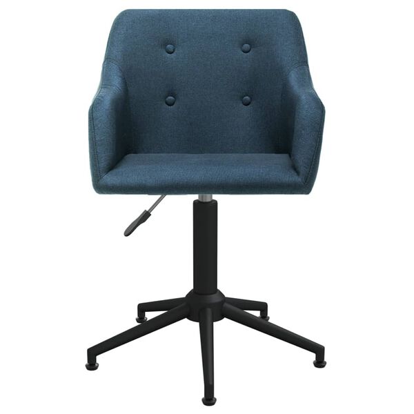 vidaXL Eetkamerstoelen draaibaar 4 st stof blauw