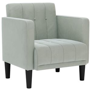 vidaXL Fauteuil met armleuningen Lichtgrijs 53 cm Fluweel