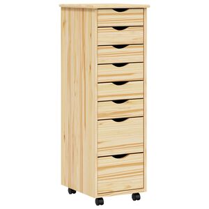 vidaXL Rolling Cabinet met Laden MOSS Heldere Vernis 34 x 39 x 103 cm