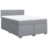 vidaXL Boxspring met matras stof lichtgrijs 140x200 cm