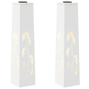 vidaXL Solar LED Pad Licht 2 st Warmwit 18 x 18 x 80 cm