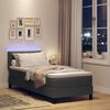 vidaXL Boxspring bed met matras met LED Donkergrijs 80 x 200 cm Stof
