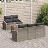 vidaXL Tuinbankenset met opslag 6 pcs Grijs poly rattan
